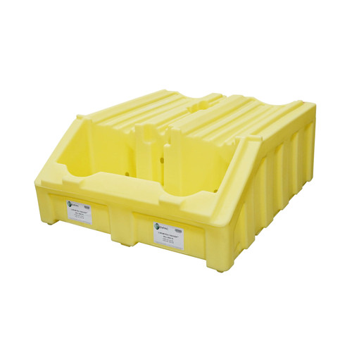 2 Drum Poly-Racker Drum Dispensing System, Yellow - Containment